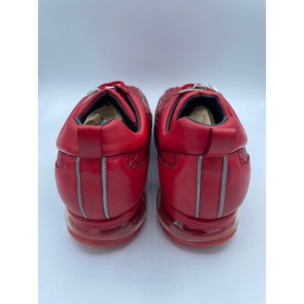 Belvedere Rexy Red Genuine Caiman Crocodile Leather Sneakers Mens 12 E04 NEW - Picture 5 of 8